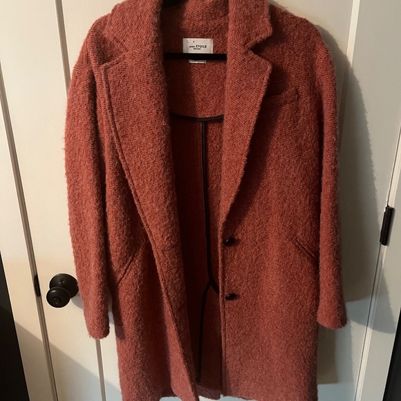 Isabel Marant Etoile Pink Dante Boucle Coat, Size 38 - Picture 2 of 6